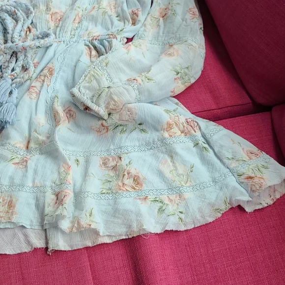 Loveshackfancy noelle floral cotton mini dress, peri XS - Picture 9 of 15